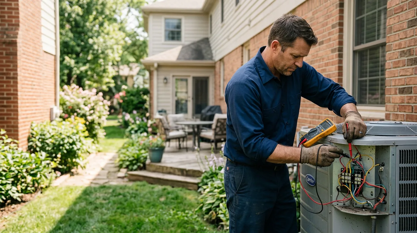 HVAC technician working near Ostrander, OH